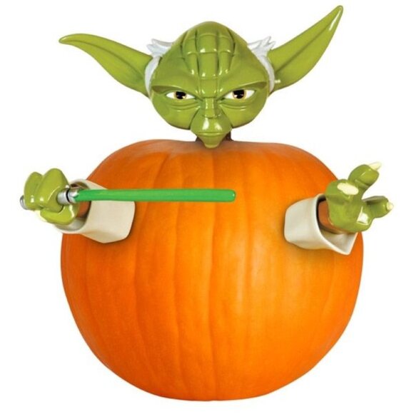 Disney Star Wars Yoda Halloween Pumpkin Push In Cake Top Decoration - Picture 1 of 3